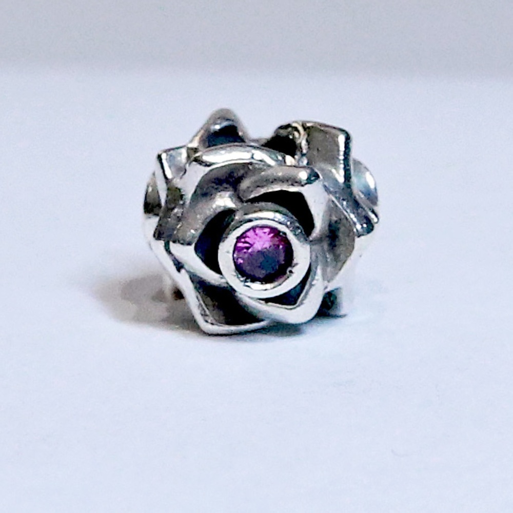 Chamilia Flower Bead with Pink Stones